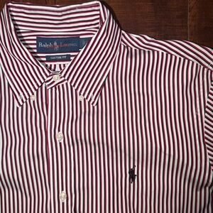 Ralph Lauren Red and White Casual Button Down Shirt